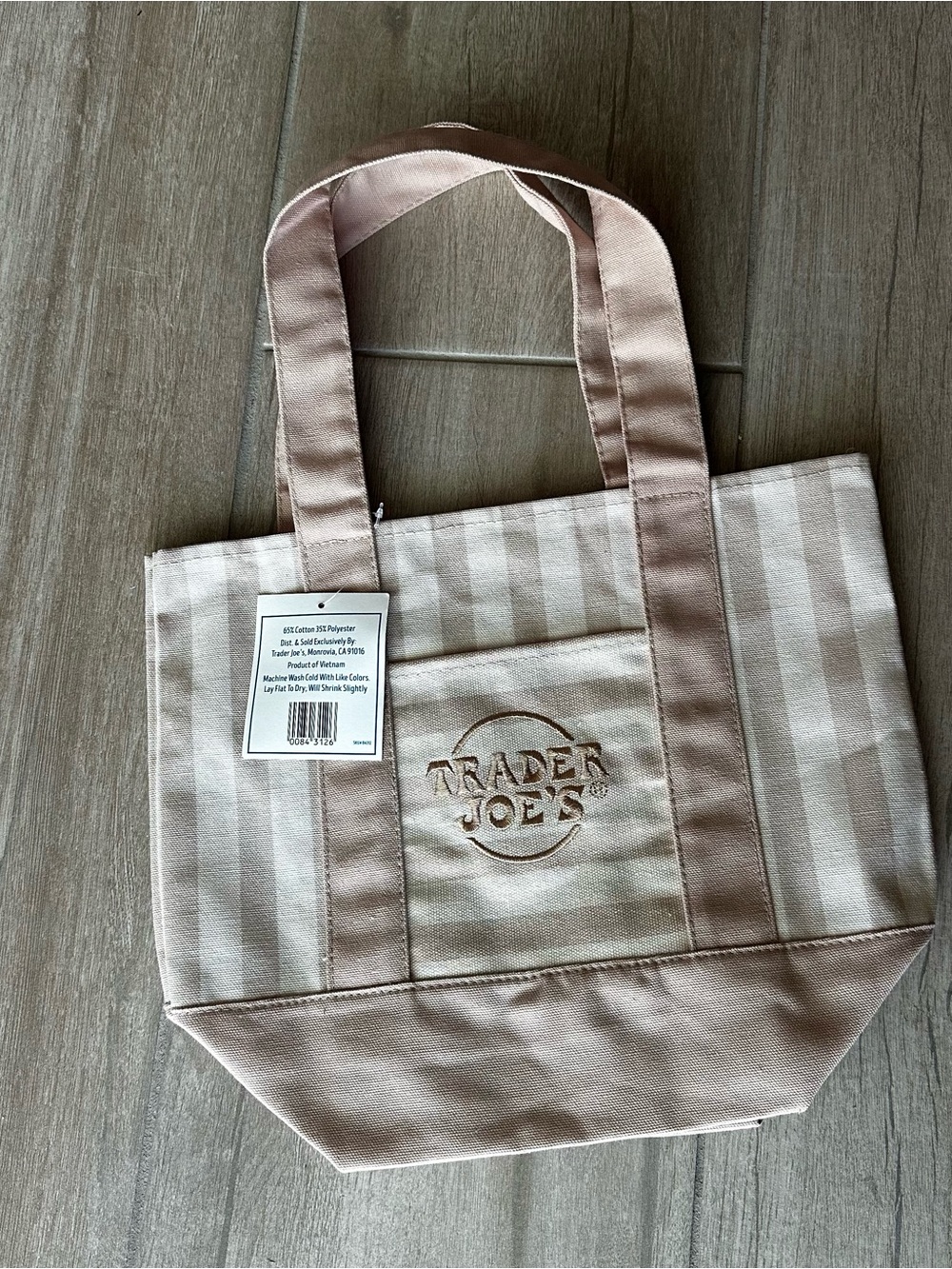NWT Trader Joe’s Mini Tote Bag in Light Sand Color - New Edition Summer 2026